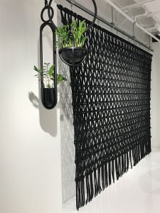 Black macrame wall hanging